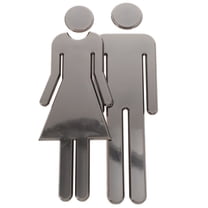 MOKKHNB Restroom Identification Signs Restroom Sign Silver 304 Stainless Steel 1 Pair