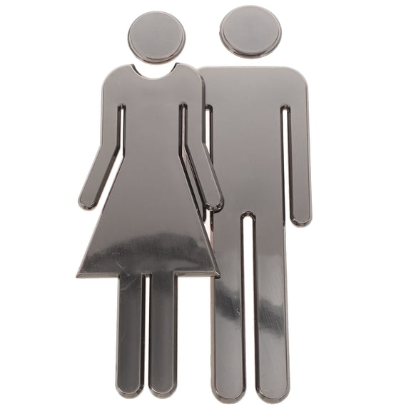 MOKKHNB Restroom Identification Signs Restroom Sign Silver 304 Stainless Steel 1 Pair