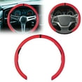 thumbnail image 1 of Leather Steering Wheel Cover Perforated Sweat Absorbent Non Grip Universal Fit for Cars Trucks SUVs All Seasons, 1 of 3