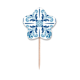 thumbnail image 1 of Azul Marruecos flor decorativa ilustracion Selección de pastelitos Star lable Flag en palillos de dientes, 1 of 3