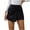 Black, variant on Uaswgudfs Women's Knotted Front Asymmetrical Hem Casual Shorts - Structured Fabric Tailored Fit with 4” Inseam Black S