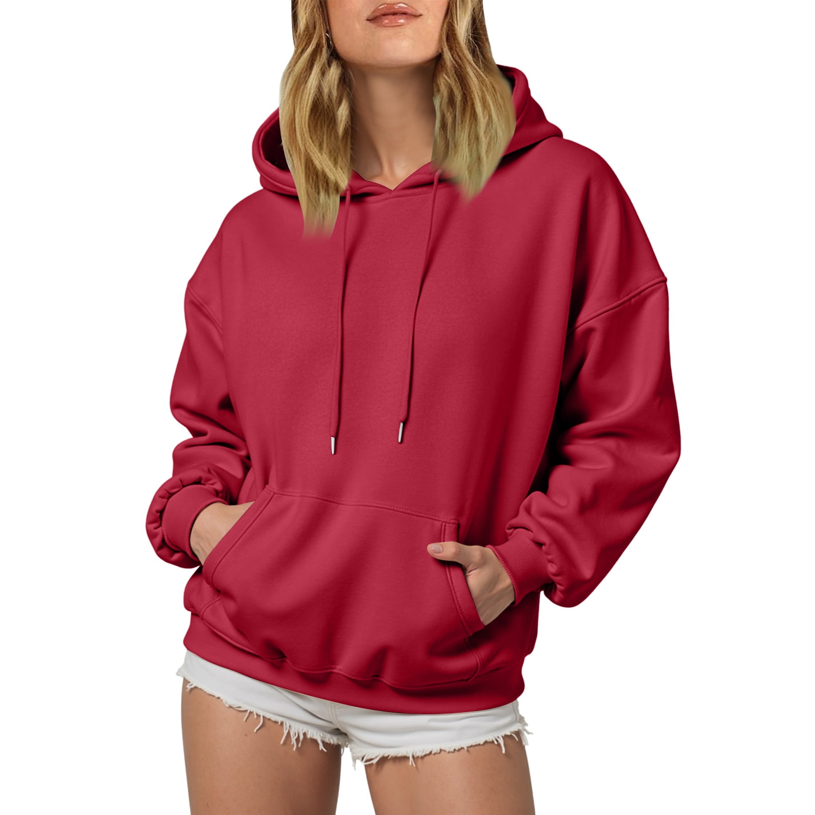 Veste Courte Femme Chic Sweat Zippé Femme Grande Taille Sweats Automne Hoodie Extérieur Manteau Sport Manteaux Avec Poche Veste Décontractés Loungewear Polyvalent Survêtement Couleur Unie Sweat