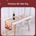thumbnail image 3 of kurtrusly Xmas Table Runner With Elk Snowflake Pattern Outdoor Fabric Tablecloth Rectangular Festivel Placemat Room Kitchen Wedding Party Red Black Brown, 3 of 8