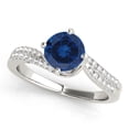 thumbnail image 5 of 1.15 Ct Halo Sapphire & Diamond Engagement Rings - Bridal Set - 14K Gold, 5 of 9
