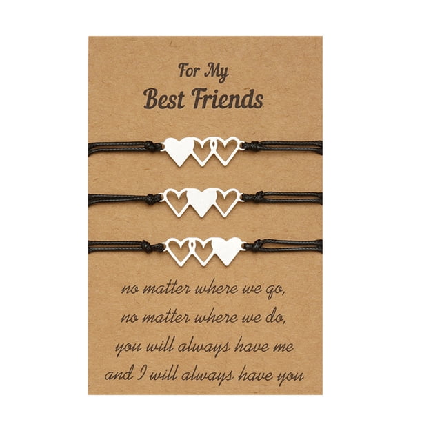 2 piezas de pulseras de mejores amigas, pulsera de corazón a juego, regalos de amistad para mejores amigas, mujeres, amigas, niñas y adolescentes