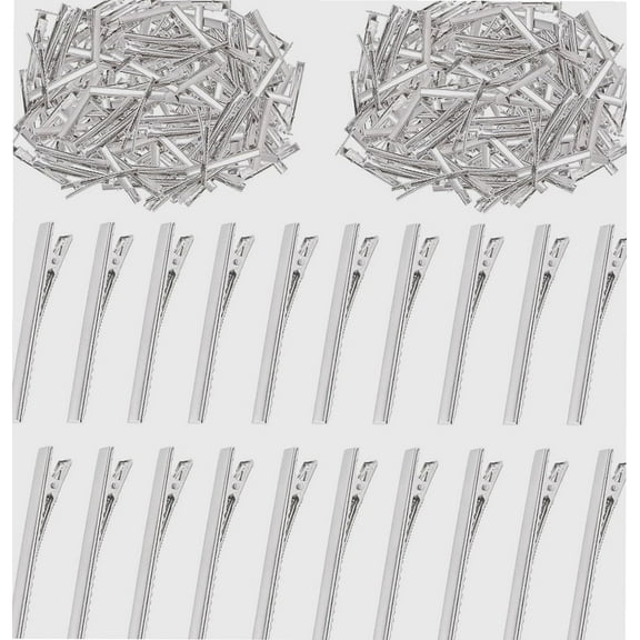 200Pcs 3inch - 7.5cm Alligator Hair Clips Kit, Perfect for Metal Duck Bill Hair Clips Flat Top Single Prong Hairpins for Hair Styling DIY Accessories