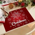 thumbnail image 2 of UYUH Waterproof Christmas Placemats for Dining Table 32 x 21 cm Festive Holiday Table Mats with Snowflake Design, Washable & Non-Slip for Winter, Xmas, New Year Decor, 2 of 4