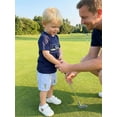 thumbnail image 5 of BemeyourBBs Toddler Baby Boys Summer Clothes Newborn Baby Boy Golf Outfits 0 6 12 18 24 Months 2 3 4 Years Golf Elements Embroidery Short Sleeve T-Shirts Elastic Waist Plaid Shorts 2Pcs Set, 5 of 8