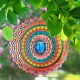thumbnail image 3 of FONMY 3D Stainless Steel Wind Spinner- 12 inch Multi Red Mandala Flower, 3 of 5