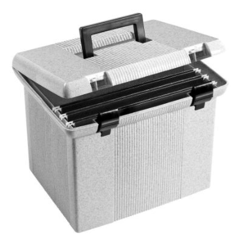 Oxford Portfile Large Portable File Box, Granite, 11H x 14 W x 111/8 D (41747)