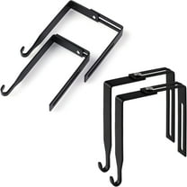 LAMIRO 4pcs Adjustable Cubicle Hangers,Metal Cubicle Hooks for Hanging Over The Door Mirror Hooks Universal Partition Hanger Set,Fit Panels with 1 3/8" to 3 1/2" Thickness (Black)