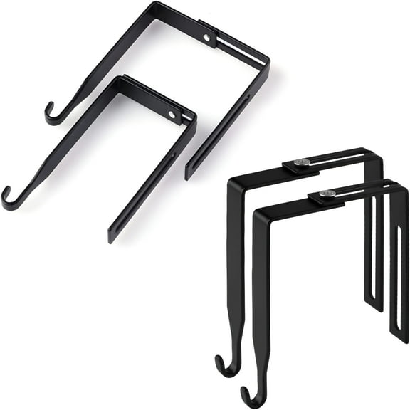 LAMIRO 4pcs Adjustable Cubicle Hangers,Metal Cubicle Hooks for Hanging Over The Door Mirror Hooks Universal Partition Hanger Set,Fit Panels with 1 3/8" to 3 1/2" Thickness (Black)