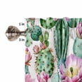 thumbnail image 5 of Kitchen Curtains 54 Inches length, Pink Succulent Window Treatment Curtain Drapes, Green Cactus Watercolor Pastoral Decorative Window Curtains for Bedroom Cafe, 52"x54", 2 Panels, 5 of 7