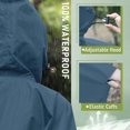thumbnail image 4 of Prolriy Rain Ponchos for Adults Unisex Solid Color Hooded Zippered Poncho Shawl Ponchos Adult Navy, 4 of 7