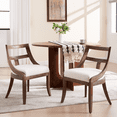 thumbnail image 2 of Guyou Modern Farmhouse Dining Chairs Mid Century Upholstered Dining Chair with Wooden Curved Back Kitchen Chairs for Dining Room Restaurant Cafe, Brown-Linen Beige(Set of 4), 2 of 8