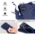 thumbnail image 3 of Liquid Silicone Case for iPhone 12, [Camera Protection] [Anti Fingerprint] [Wireless Charging] 4 Layer Phone Case Protective Cover, Built-in Microfiber Case Cover, 6.1", Navy Blue, 3 of 14
