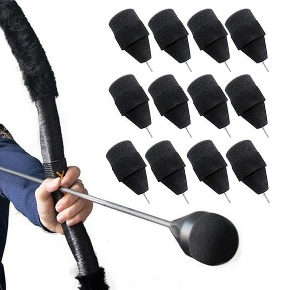 Piaoyu Black Sponge Foam Arrow CS Shooting Hunting Arrowhead Game Practice Broadhead Tips for Archery (pack of 12）