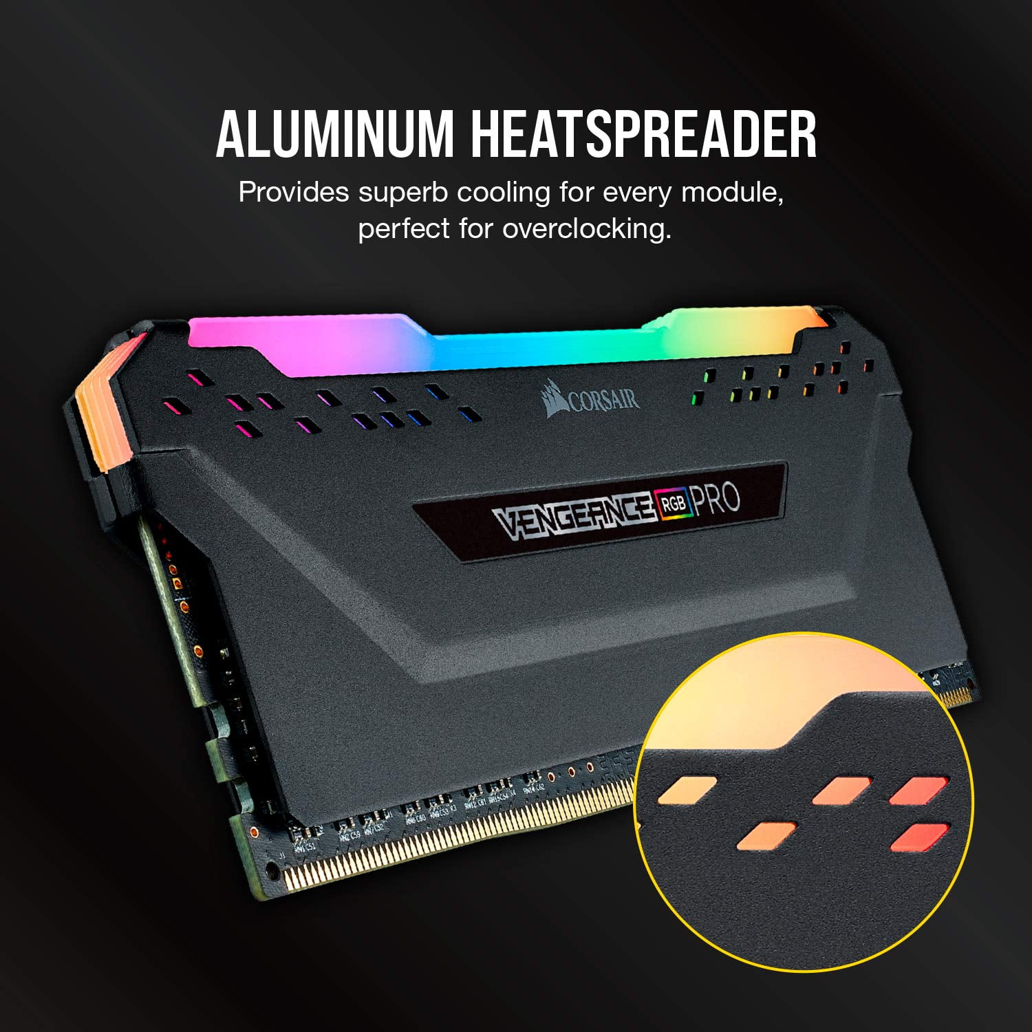 CORSAIR VENGEANCE RGB PRO DDR4 RAM 32GB (2x16GB) 3600MHz CL18-22