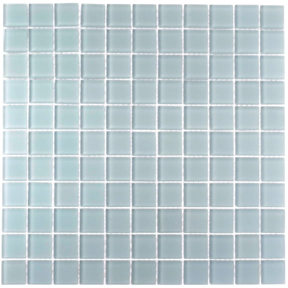 10 pack Stone Blue 11.8 in. x 11.8 in. 1 in. x 1 in. Matte Finished Glass Mosaic Floor and Wall Tile (9.67 sq. ft./Case)