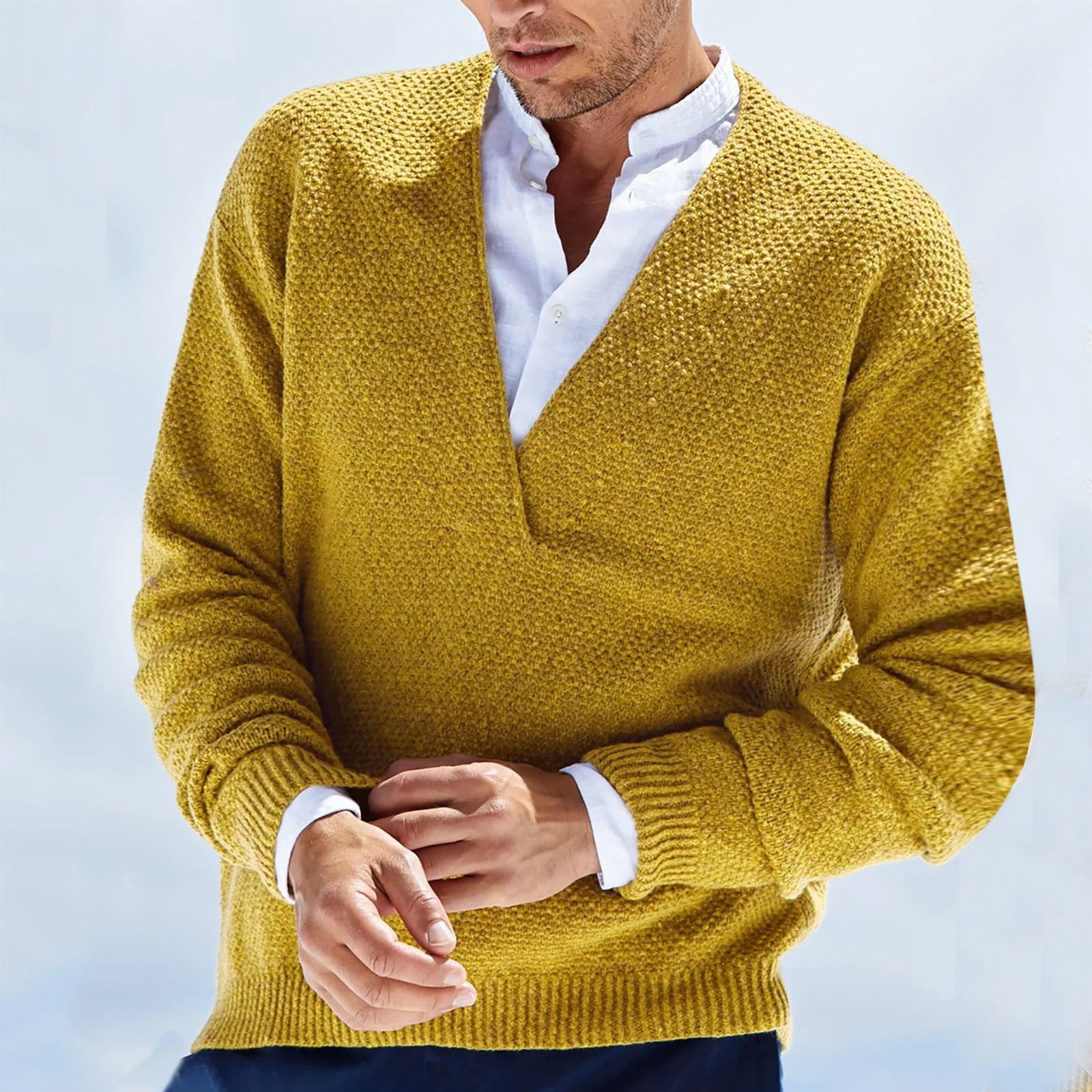 mens mustard cardigan uk
