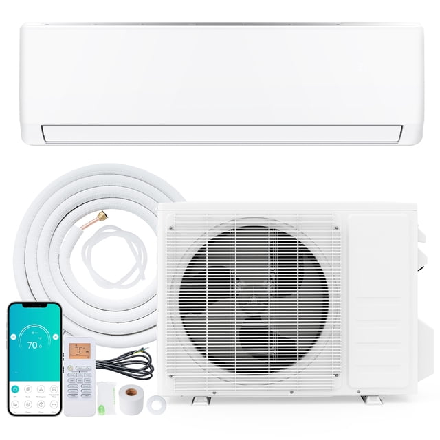 Gymax 12000 BTU Mini Split Air Conditioner & Heater w/ Heat Pump & Installation Kit WHite