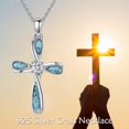 thumbnail image 7 of Coachuhhar Cross Necklace 925 Sterling Silver Turquoise Pendant Necklaces Religious Jewelry Gifts for Women Mom Birthday, 7 of 7