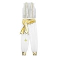 thumbnail image 3 of vastwit Kids Boys Arabian Prince Costume Waistcoat Vest Loose Pants Performance Party Fancy Dress Up White 14, 3 of 7