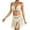 Beige, variant on Huowey Hand Crocheted Women 2PCS Set Patchwork Fringe Bikini Tops And Skirt Outfit Boho Bathing Suit Honeymoon Cruise Trendy Wear