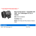 thumbnail image 2 of Mass Air Flow Sensor - Compatible with 2009 - 2017 Volkswagen CC 2.0L 4-Cylinder 2010 2011 2012 2013 2014 2015 2016, 2 of 2