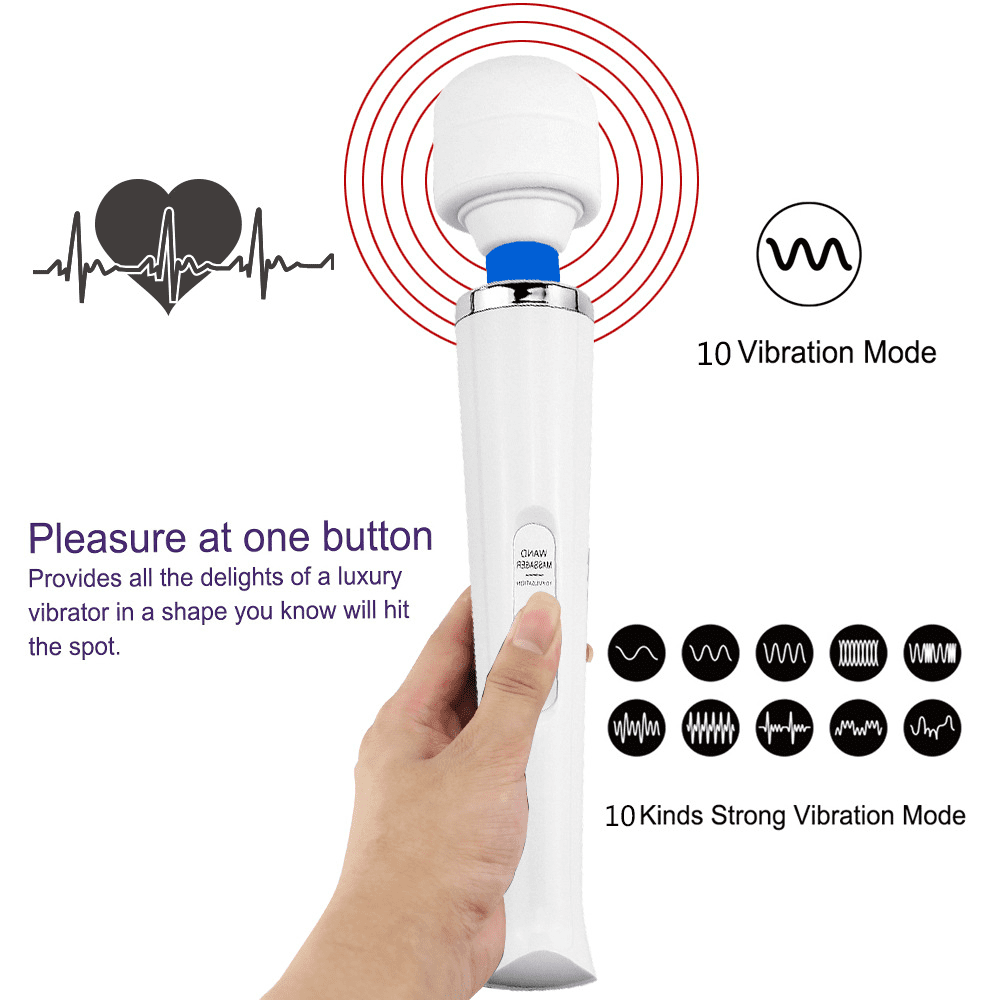 Powerful Handheld Massage Stick Magic Massage Stick -10 Modes, Women's Cordless Stick Massager, Relaxing USB - Rear Neck Muscle Tension Relieves Stress - Muscle Soreness Recovery Assistance