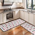 thumbnail image 3 of Kitchen Rugs Sets Of 2,Pink and Blue Ethnic Style Feather Pattern Anti Fatigue Kitchen Mat Rugs Non Slip Washable,Decorative Kitchen Floor Mats for Kitchen,Sink,Laundry,17"x47"+17"x47", 3 of 5