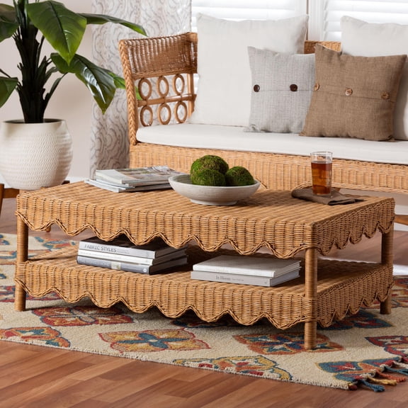 bali & pari Oteria Boho Coffee Table, Light Honey