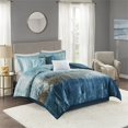 thumbnail image 2 of Madison Park 92" Couette en Microfibre de Polyester de Transition de 7 Pièces en Bleu Marine, 2 of 12