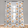 thumbnail image 5 of Ambesonne Geometric Curtains, Traditional, Pair of 28"x63", Orange Grey White, 5 of 5
