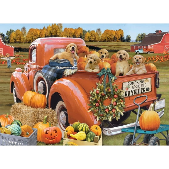 Vermont Christmas Company 1000-Piece Fall Puppies Jigsaw Puzzle