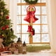 thumbnail image 4 of Mejores adornos de campanas de Navidad con Papá Noel y lazos para colgar de árbol - Set de regalo de accesorios festivos de decoración navideña de PVC, 4 of 6