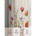 thumbnail image 6 of Red Flowers Sheer Curtains 96 Inches Long 2 Panels Plants Watercolor Floral Retro Linen Light Filtering Semi Sheer Window Curtains Drapes for Bedroom Living Room 52"x96"x2, 6 of 9