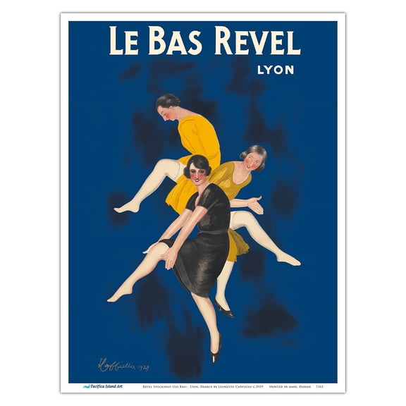 Revel Stockings (Les Bas) - Lyon France - Vintage French Advertising Poster by Leonetto Cappiello c.1929 - Master Art Print (Unframed) 9in x 12in