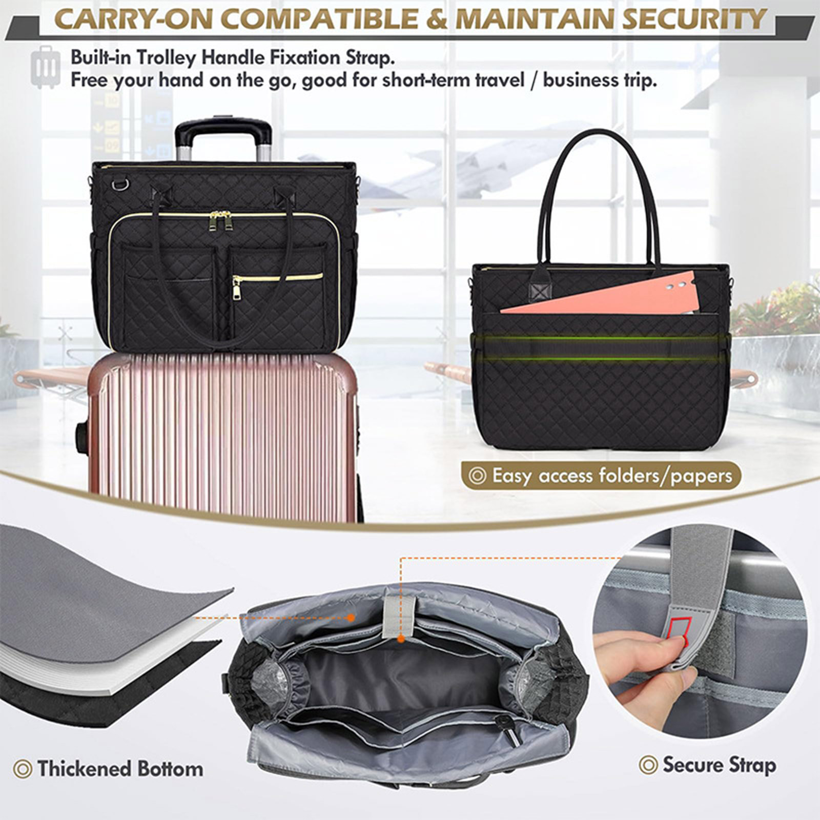 Teacher Toted Bag Work Laptop Bag with Cup Holder,Nurse Bags Professional Briefcases Business Computer Purses Handbag