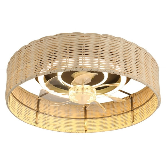 CITYLUZ VENTILADOR DE TECHO CON CONTROL REMOTO Y LUZ REGULABLE 6 VELOCIDADES MATERIAL DE CUERDA DE CÁÑAMO RESISTENTE Y DURADERO 39CM X 50CM INCLUYE 1 UNIDAD