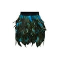 thumbnail image 3 of Womens Faux Feather A Line Mini Skirt with Bold Colors and Fluffy Texture for Women Who Love To Stand Out Blue L, 3 of 4