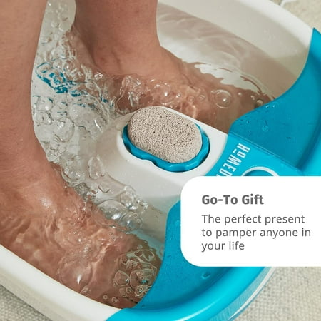Homedics Bubble Mate Heated Foot Spa Bubble Foot Massager with Raised Massage nodes and Removable Pumice Stone
