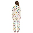 thumbnail image 3 of FORMRS Womens Pajama Set Long Sleeve Top and Pants with Pockets Soft Comfy Lounge Sleepwear, Sizes S-2XL, Polka Dot, 3 of 7