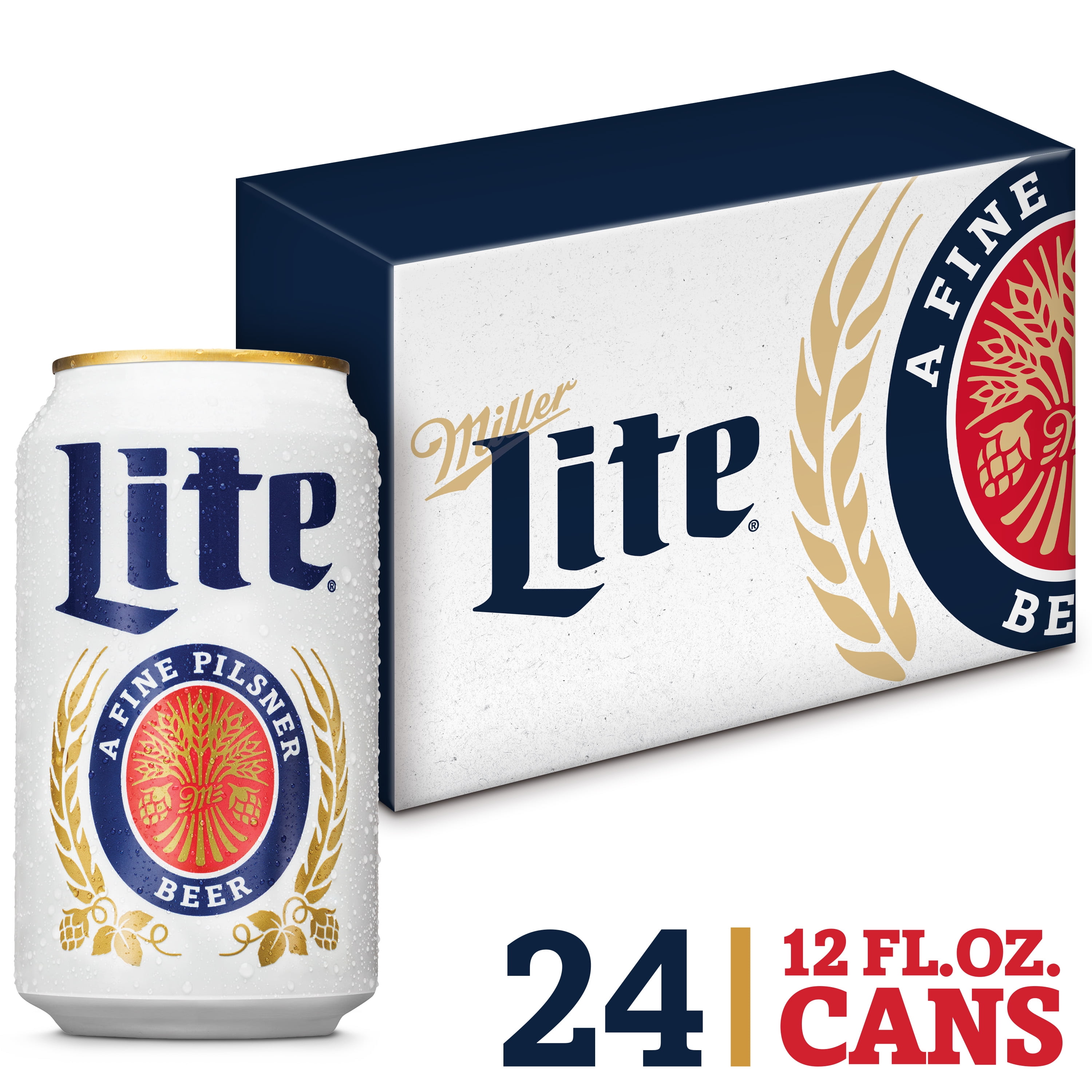Miller Lite Beer, American Lager, 24