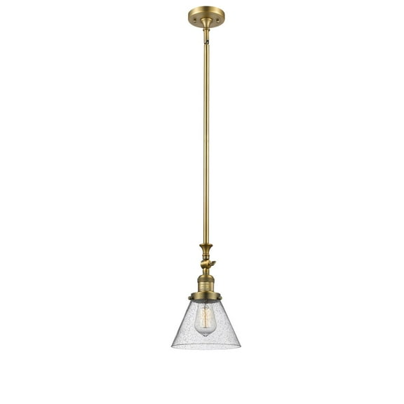 Innovations 1-LT LED Large Cone 8" Mini Pendant - Brushed Brass - 206-BB-G44-LED