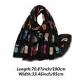 thumbnail image 2 of Byfri Cat Animal Print Fringed Shawl Scarf Black 180x85cm Soft Wrap Travel Sun Protection for Women, 2 of 7