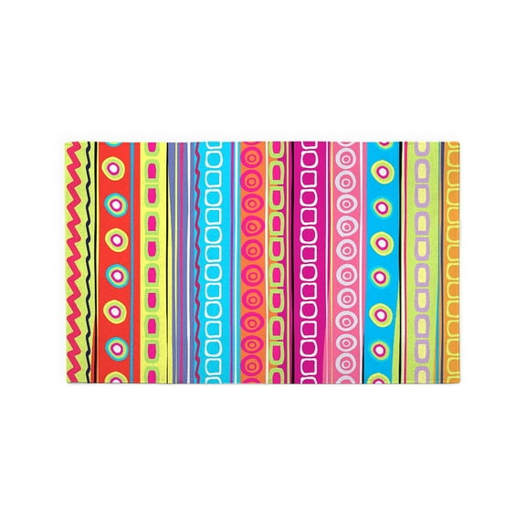 CafePress - Colorful Stripes 3'X5' Area Rug - 3'x5' Decorative Area Rug, Fabric Throw Rug
