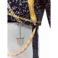 thumbnail image 4 of 3-Piece Halloween Cosplay G'irl's Costume, Luxury Popular Singer Stage Performance Outfit, Black Printed , Ages 3-12, 4 of 6