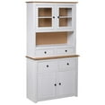 thumbnail image 1 of vidaXL Highboard Blanc 93x40,5x180 cm Pin Massif Panama Range, 1 of 5