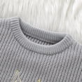 thumbnail image 6 of Xijirk Toddler Crew Neck Knit Sweater Cute Bunny Embroidery Pom Pom Long Sleeve Pullover for Casual Daily Wear,12-18 Months, 6 of 9